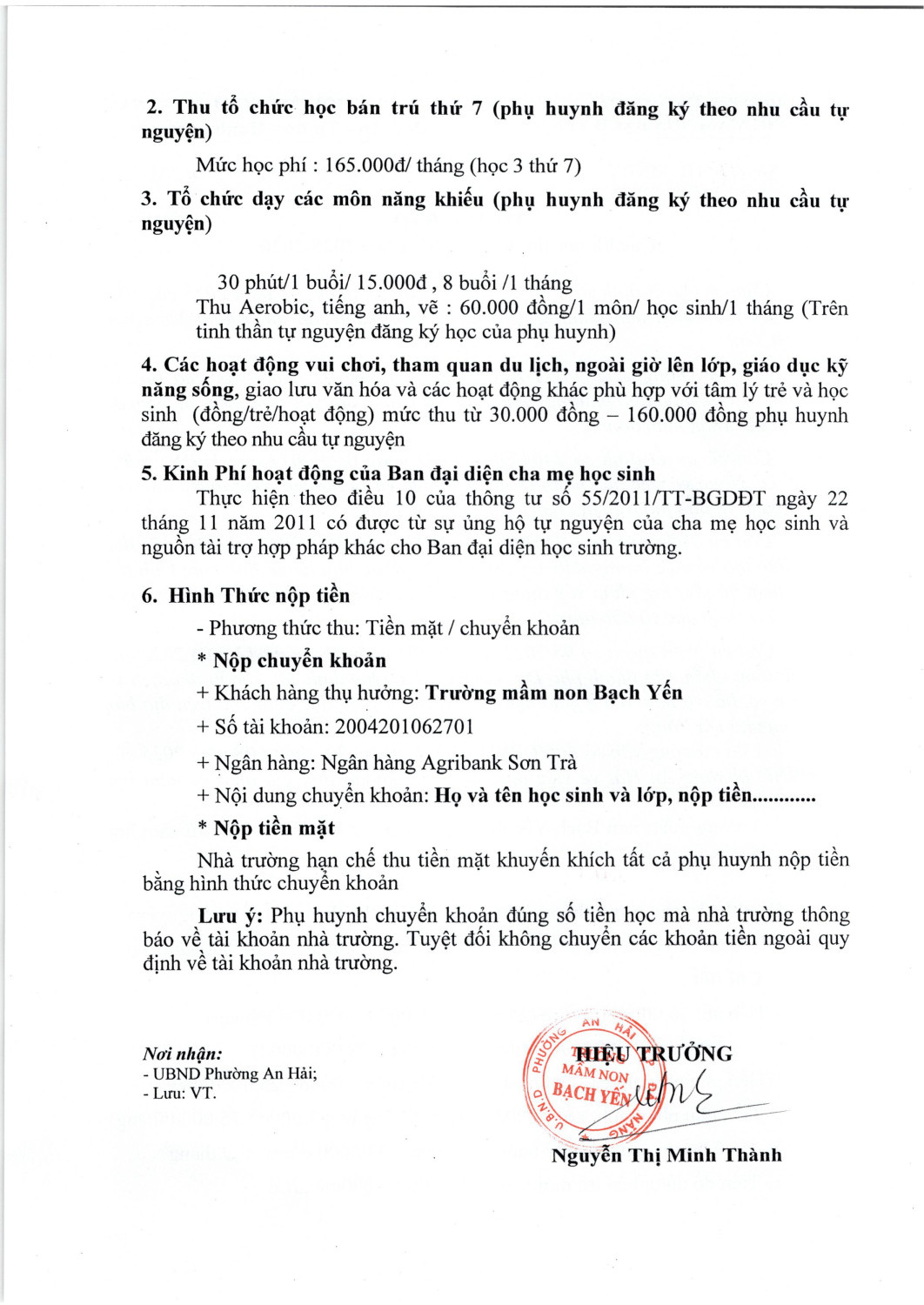 THÔNG BÁO CÁC KHOẢN THU NĂM HỌC 2025 2026 hình ảnh 1